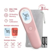 Greater Goods Baby Thermometer, No-Touch Infrared Forehead Thermometer for Infants, Newborns & Toddlers with Fever Alarm, Backlit Display, HSA FSA Eligible, Also for Kids & Adults, Pink