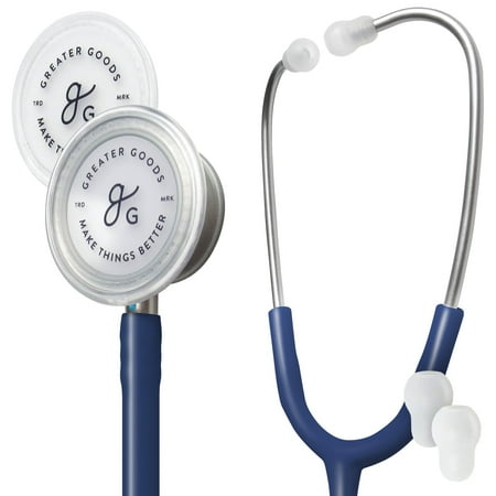 Greater Goods Dual-Head Stethoscope, Clear Doctors, Nurses, Students, First Aid Kit (Blue)