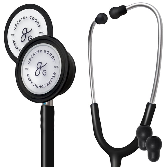 Greater Goods Dual-Head Stethoscope, Option for Doctors, Nurses, Students, First Aid Kit (Black)
