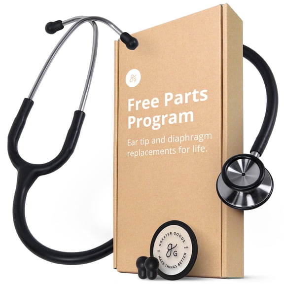 Greater Goods Dual-Head Stethoscope w Adjustable Headset, Free Replacement Ear Tips and Diaphragm