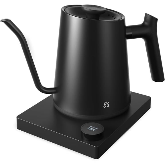 Greater Goods Electric Gooseneck Kettle, Perfect for Tea and Pour over Coffee, 1200 Watt(Onyx Black)
