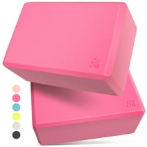 Greater Goods Premium Yoga Blocks; 2 Pack Set for Yoga, Pilates, and Meditation; Light Weight Blocks Made from High Quality Latex-Free Material That Is Non-Slip; Designed in St. Louis(Watermelon Pink)