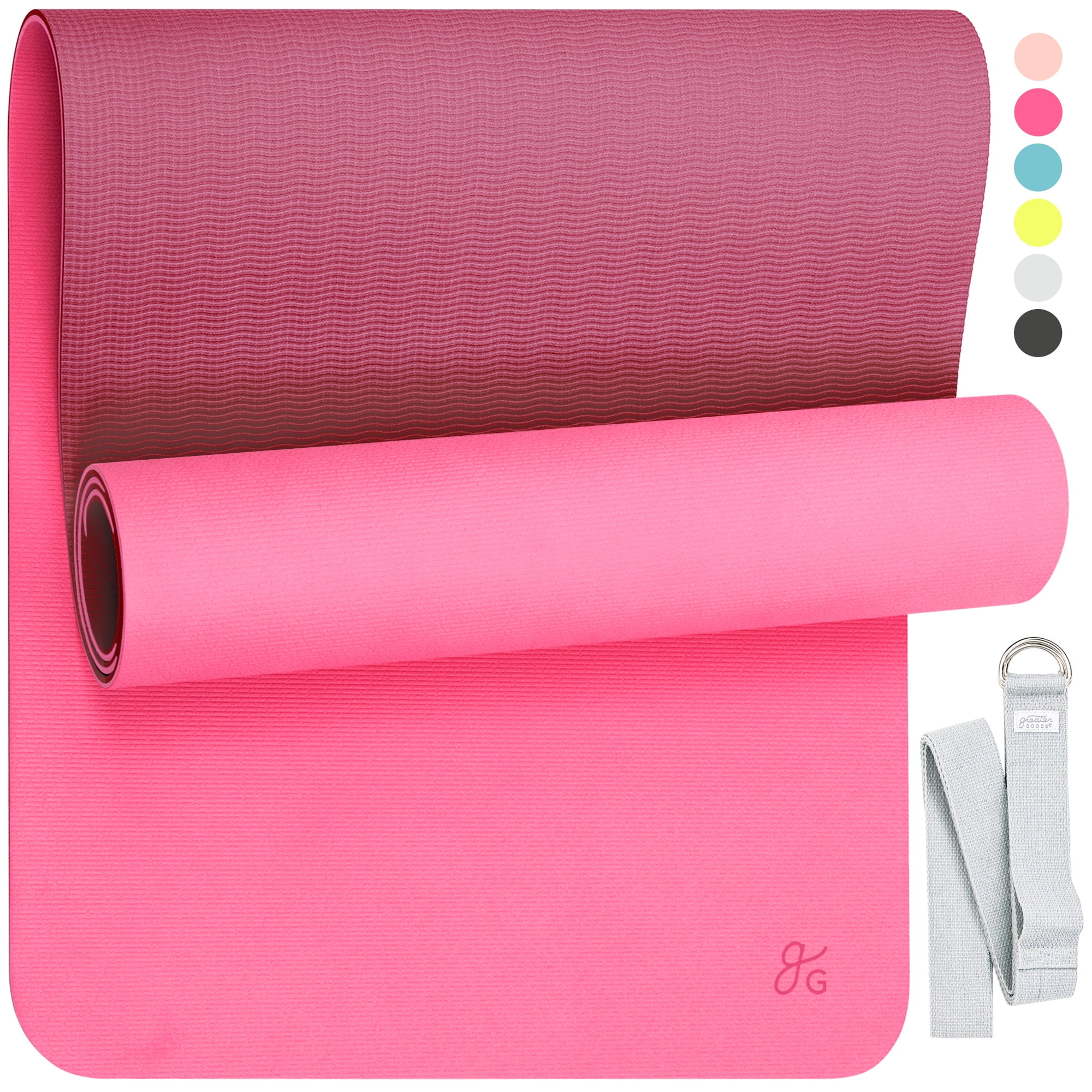 Gaiam Premium Print Yoga Mat, Pink Cherry Blossom, 6mm 