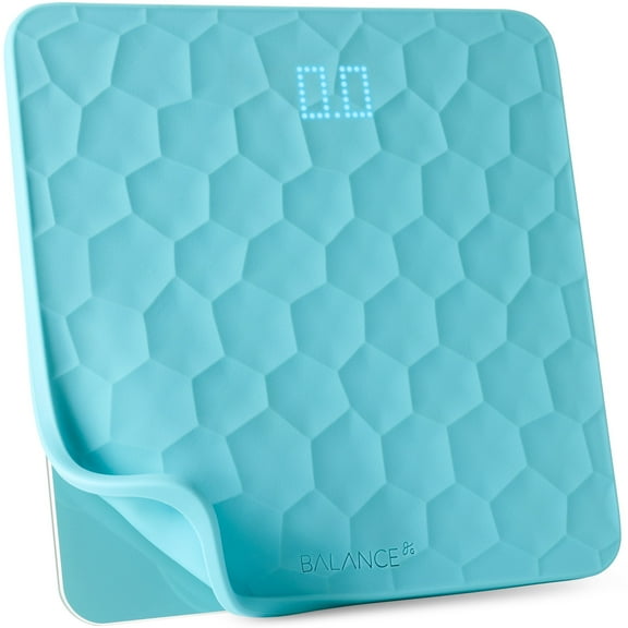 Greater Goods Silicone Bathroom Scale - Premium Bathroom Scale for Measuring Weight, Perfect for Nutrition and Fitness | Comes with Designer Silicone Cover | Designed in St. Louis (Aqua)