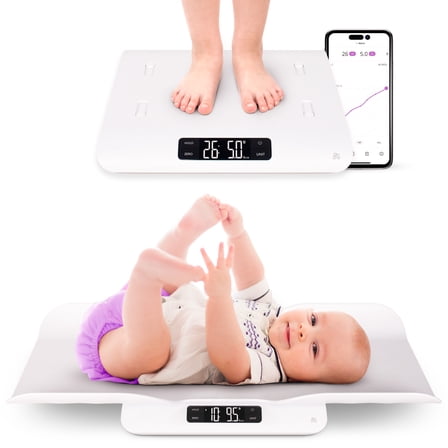 Greater Goods Smart Baby Scale, Newborn to Toddler, Bluetooth Tracking App, Wiggle-Proof Accuracy, 66 lb