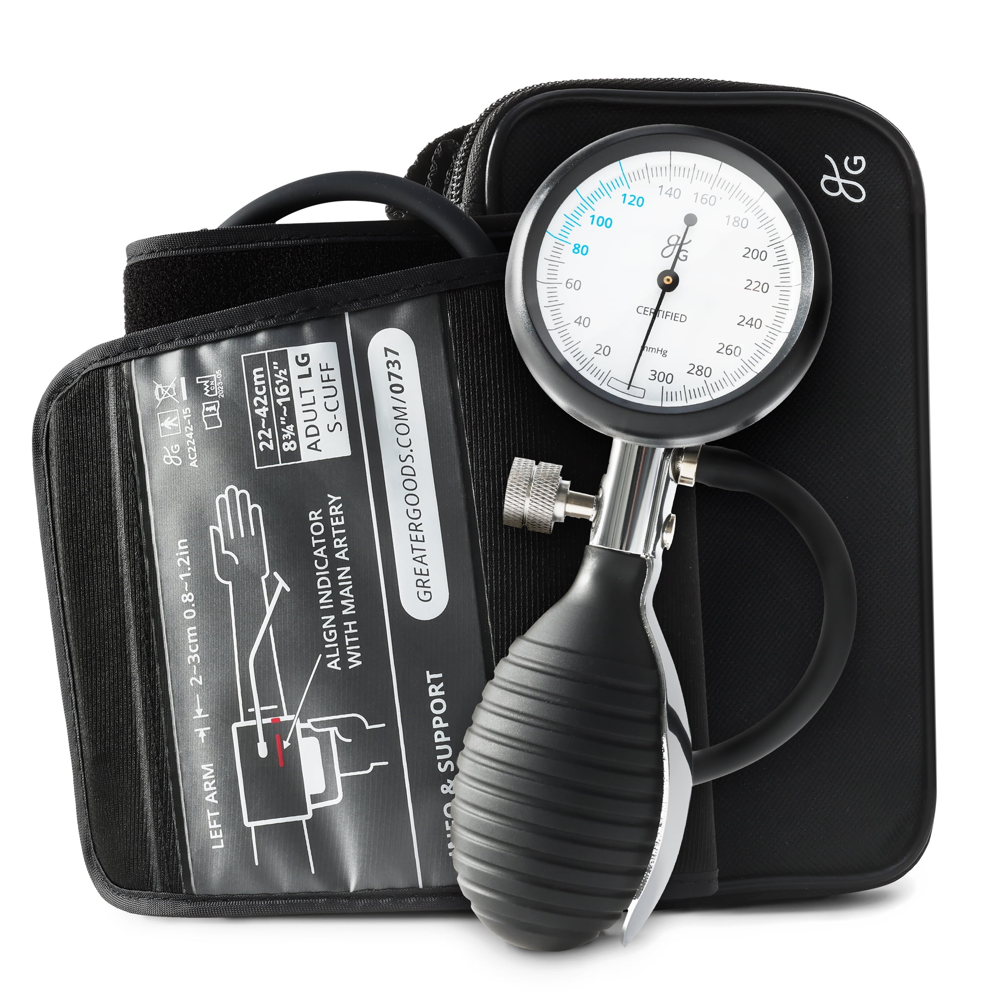 Greater Goods Sphygmomanometer Blood Pressure Monitor w Wireless Technology Black