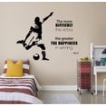 thumbnail image 1 of Greater The Happiness Quote Soccer Player Athlete Quotes Wall Sticker for Nursery Bedroom Children Kids World Cup Sport Fans Rooms Home Art Murals Decals Decor Vinyl Decoration Size (35x40 inch), 1 of 3