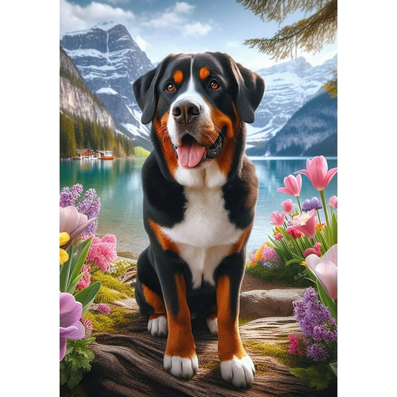 Greater Swiss Mountain Dog - Best of Breed DCR Spring Garden Flag