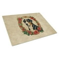 thumbnail image 1 of Greater Swiss Mountain Dog Christmas Flowers Glass Cutting Board 12 in x 15 in, 1 of 5