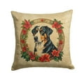 thumbnail image 1 of Greater Swiss Mountain Dog Christmas Flowers Throw Pillow 18 in x 18 in, 1 of 5