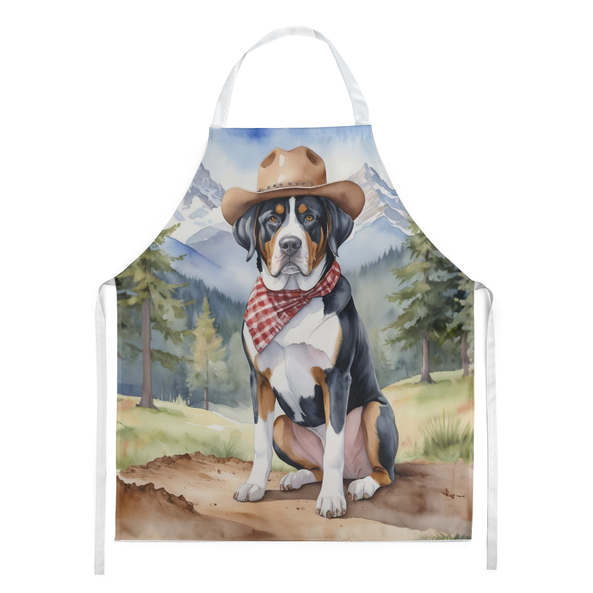 Greater Swiss Mountain Dog Cowboy Welcome Apron 27 in x 30 in