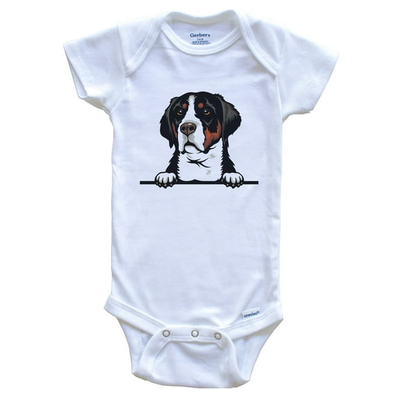 Greater Swiss Mountain Dog Dog Breed Cute Baby Bodysuit, 0-3 months white
