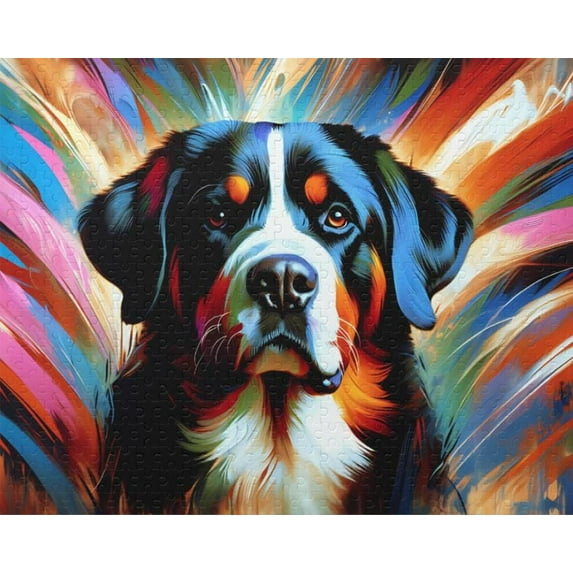 Greater Swiss Mountain Dog Jigsaw Puzzle | 500 Pieces | Fun Brain Puzzle Lovers Challenging and Relaxing Gifts Idea | Gifts For Family, Friends, Pet Dog Lovers