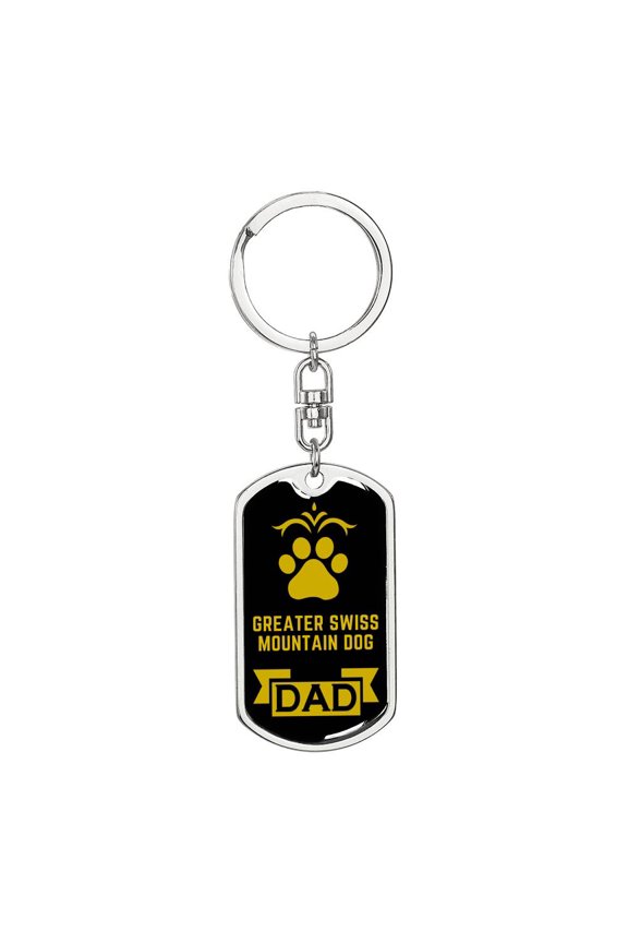 Greater Swiss Mountain Dog Keychain Stainless Steel or 18k Gold