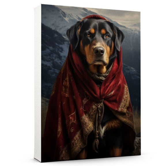 Greater Swiss Mountain Pet Portrait in a Royal Costume Dog in a Costume Portrait Dog in Attire Portrait Canvas Print Medieval Pet Portrait Renaissance Animal Portrait on Canvas