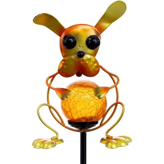 GreaterGood Colorful Pet Silhouette Solar Powered Garden Stake Light – Glowing Yard and Garden Decor Accent Landscape Lighting