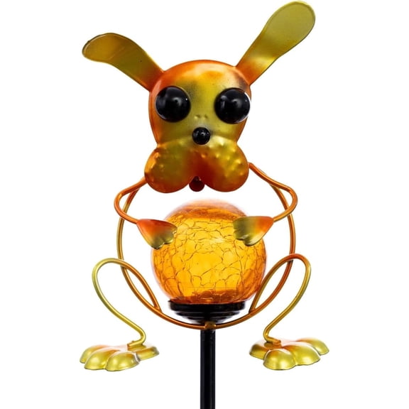 GreaterGood Colorful Pet Silhouette Solar Powered Garden Stake Light – Glowing Yard and Garden Decor Accent Landscape Lighting