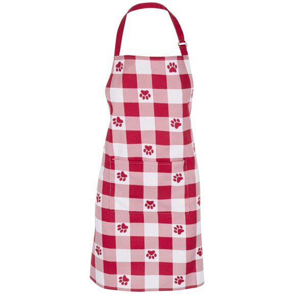 GreaterGood My Favorite Animal Apron Cotton Kitchen Apron with Adjustable Neck Strap Featuring Paws Pets and Playful Sayings