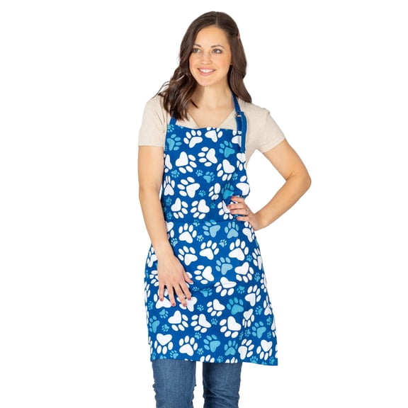 GreaterGood My Favorite Animal Apron Cotton Kitchen Apron with Adjustable Neck Strap Featuring Paws Pets and Playful Sayings