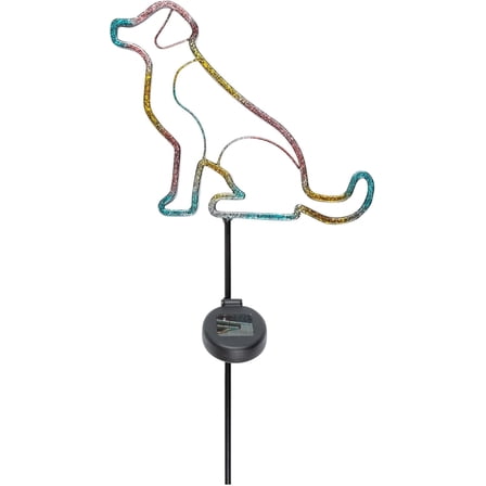 GreaterGood Neon Pets Solar Garden Stake Colorful Glow in The Dark Outdoor Decor Durable Metal Yard Pathway Lights Animal Lover Gift