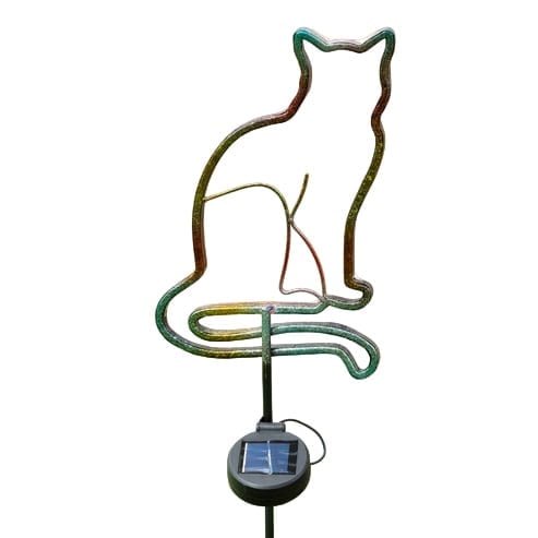 GreaterGood Neon Pets Solar Garden Stake Colorful Glow in The Dark Outdoor Decor Durable Metal Yard Pathway Lights Animal Lover Gift