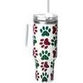 thumbnail image 1 of GreaterGood Paw Print Vacuum Insulated Stainless Steel 40oz Tumbler Handle Lid Straw Travel Mug Hot Cold Drinks, 1 of 7