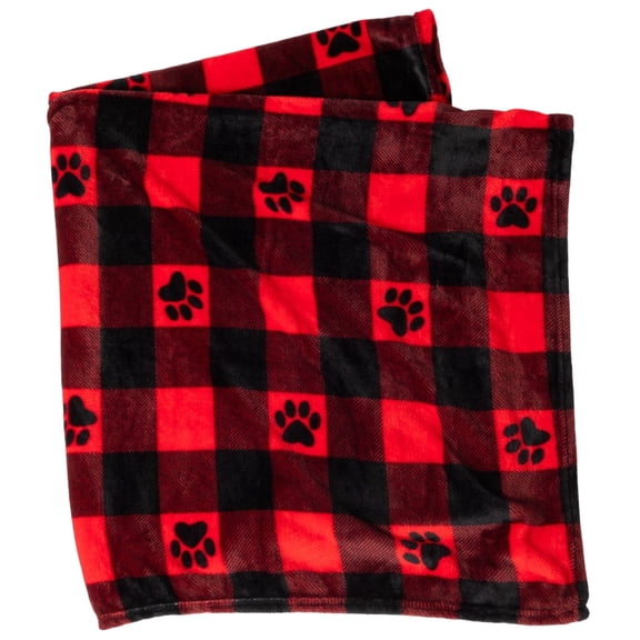 GreaterGood Super Cozy Paw Print Fleece Throw Blanket Soft Warm Plush Lightweight 50x60 Rainbow Paws Design for Animal Lovers
