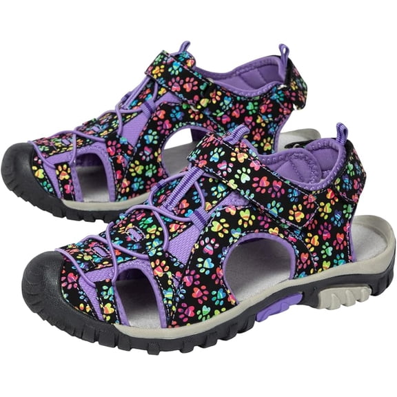 GreaterGood Walking Paws Sport Sandals Closed Toe Adjustable Straps Lightweight Flexible Durable Outdoor Shoes Gifts for Women