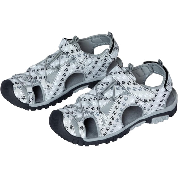 GreaterGood Walking Paws Sport Sandals Closed Toe Adjustable Straps Lightweight Flexible Durable Outdoor Shoes Gifts for Women