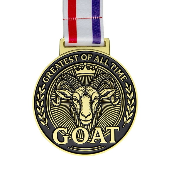 Greatest Champion Medal of All Time GOAT Medal for Awards MVP Award Medals for Any Competition, Coaches, Students, Athletes and Academics