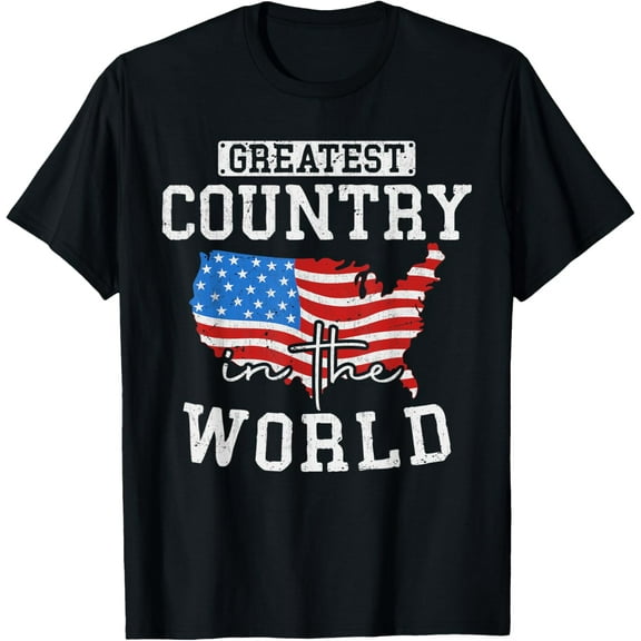 Greatest Country In The World US Flag Freedom 4th Of July Funny Creative Graphic Women T-Shirt