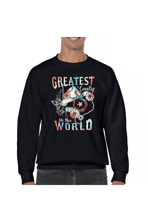 Greatest Country in the World Sweatshirt Cowgirl Cowboy Girlfriend Southwest Rodeo Country Western Rancher Crewneck