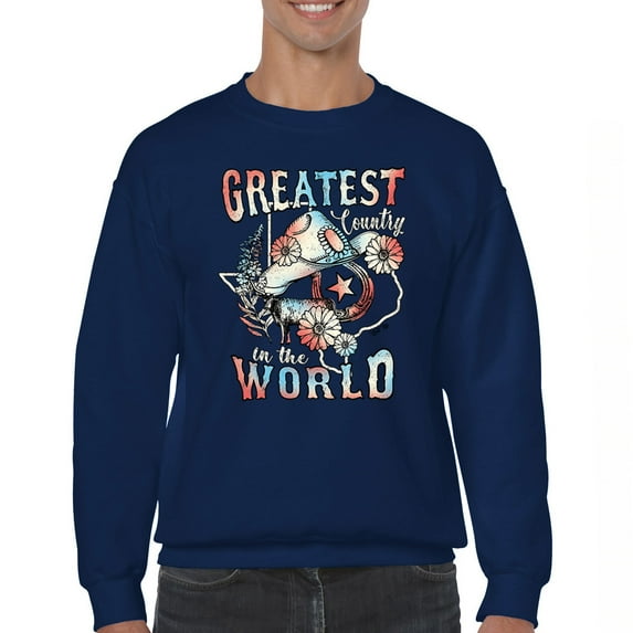 Greatest Country in the World Sweatshirt Cowgirl Cowboy Girlfriend Southwest Rodeo Country Western Rancher Crewneck
