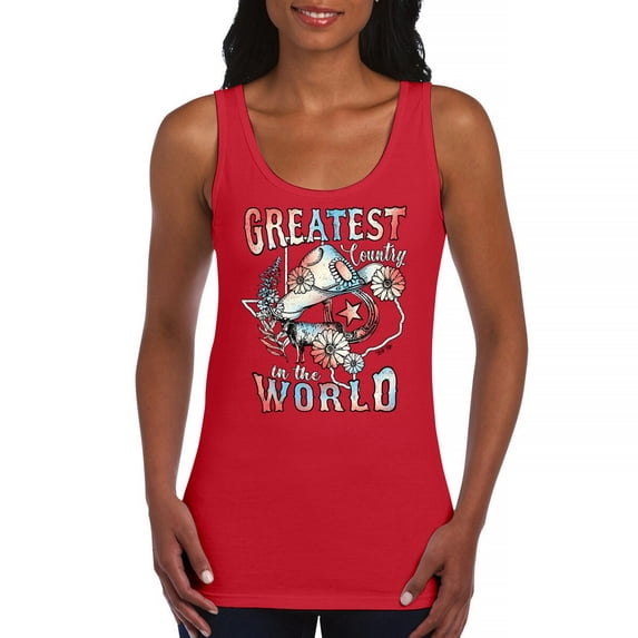 Greatest Country in the World Women's Tank Top Cowgirl Cowboy Girlfriend Southwest Rodeo Country Western Rancher