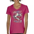 thumbnail image 1 of Greatest Country in the World Women's V-Neck T-shirt Cowgirl Cowboy Girlfriend Southwest Rodeo Country Western Rancher Tee, 1 of 7