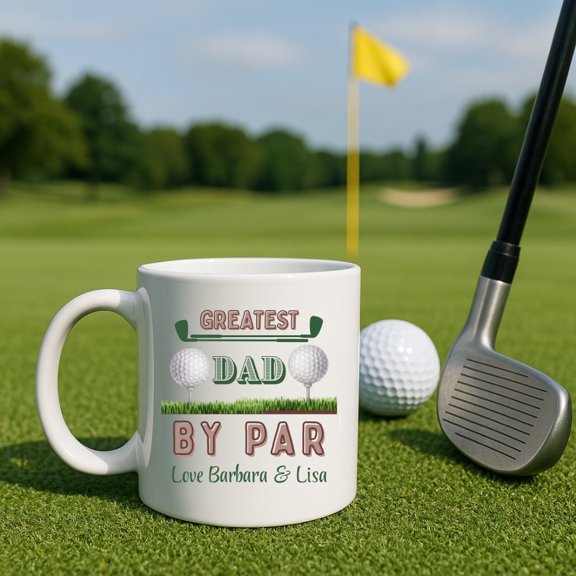 Greatest Dad by Par Golf Mug - Personalized Father’s Day Gift
