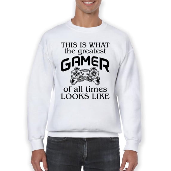 Greatest Gamer Of All Time Sweatshirt Men -SPIdeals Designs, Male 5X-Large