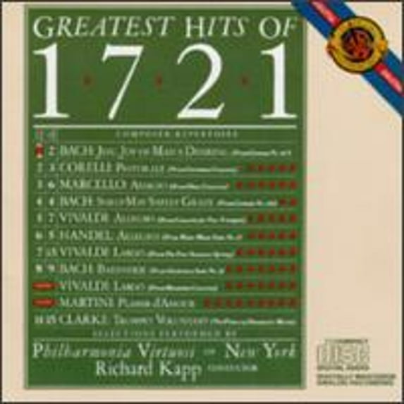 Greatest Hits Of 1721 (CD) by Philharmonia Virtuosi of New York, Richard Kapp (conductor)
