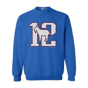 Greatest Of All Time 12 New England Goat Football Fan Gear DT Crewneck Sweatshirt