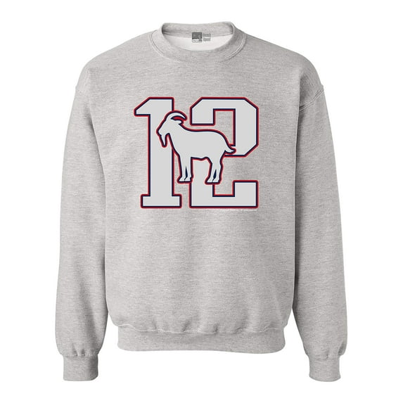 Greatest Of All Time 12 New England Goat Football Fan Gear DT Crewneck Sweatshirt