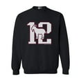 thumbnail image 1 of Greatest Of All Time 12 New England Goat Football Fan Gear DT Crewneck Sweatshirt, 1 of 2
