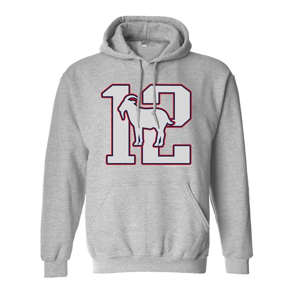 Greatest Of All Time 12 New England Goat Football Fan Gear DT Sweatshirt Hoodie