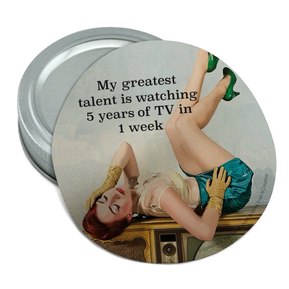Greatest Talent Watching 5 Years TV in 1 Week Funny Humor Round Rubber Non-Slip Jar Gripper Lid Opener