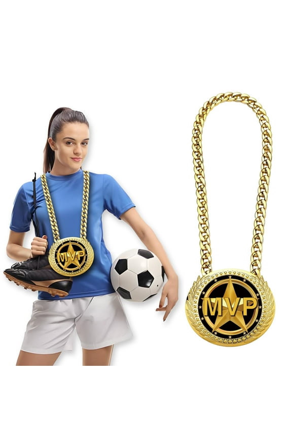 MVP Trophy Necklace – Gold Champion Chain for Sports Events, Athlete Award Gift