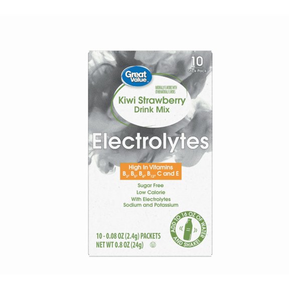 Greatest Value Electrolyte Vitamin Enhanced Strawberry Kiwi Drink Mix, 0.08 oz, 10 Count