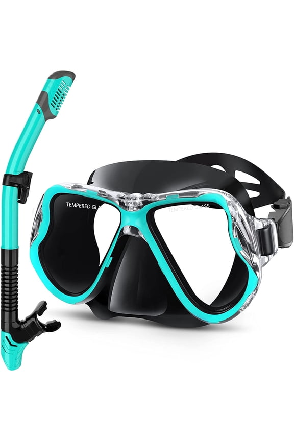 Dry Snorkel Set,Panoramic Wide View,Anti-Fog Scuba Silica gel Diving Mask