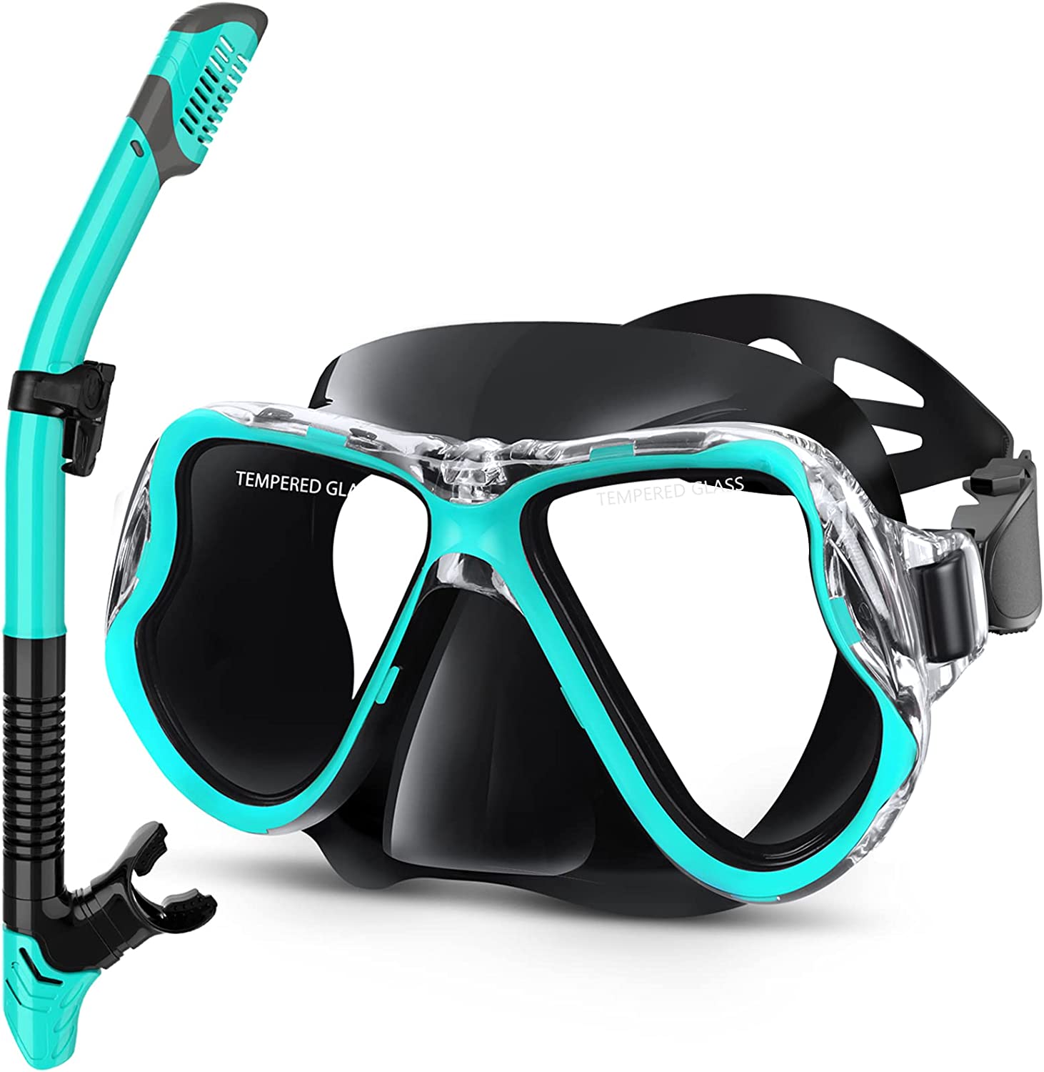 Greatever Dry Snorkel Set,Panoramic Wide View,Anti-Fog Scuba Silica gel Diving Mask - image 1 of 7