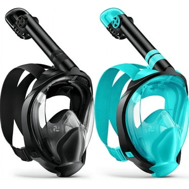Greatever Full Face Snorkeling Mask, Adult Snorkeling Gear 180 ° Panoramic Foldable Leak Proof and Anti-fog with Removable Camera Mount HEILV L