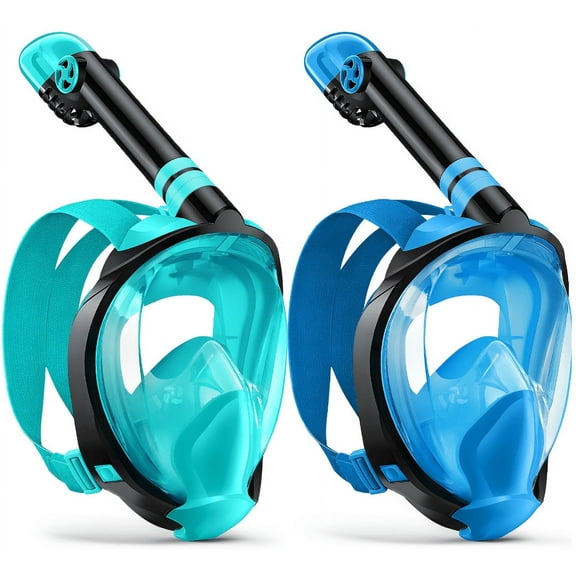 Greatever Full Face Snorkeling Mask, 180° Panoramic Anti-Leak Anti-Fog Snorkel, Removable Camera Mount