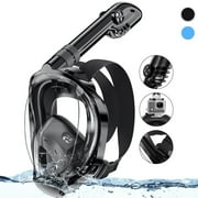 Greatever Full Face Snorkel Mask Adults with Latest Dry Top System,Foldable 180 Degree Panoramic View Snorkeling Mask with Camera Mount,Safe Breathing,Anti-Leak&Anti-Fog